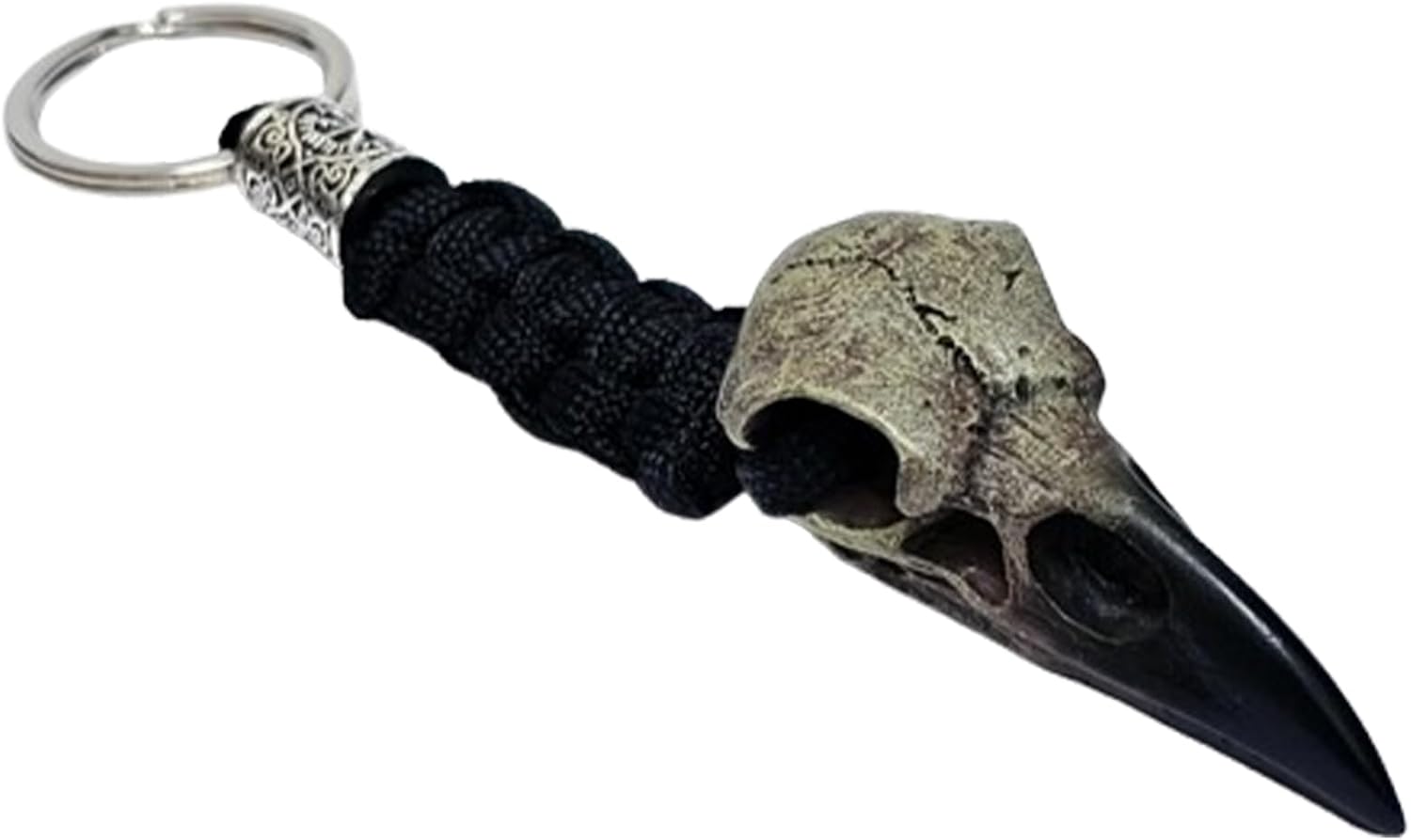 Vikings Eagle's Head-Odin Crow Skeleton Keychain,Eagle Head Pendant Keyring Rope Jewelry Gift for Men Women
