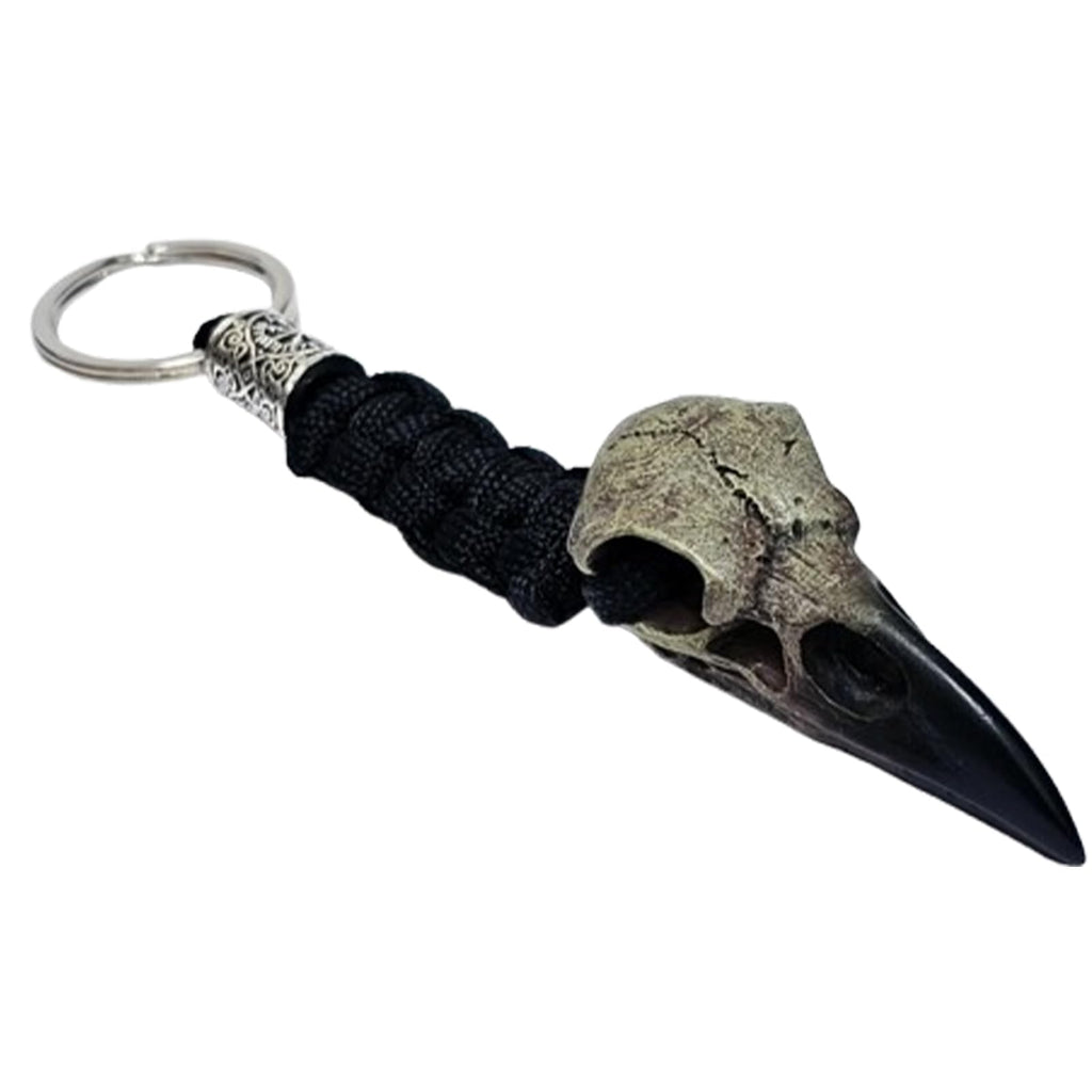 Vikings Eagle's Head-Odin Crow Skeleton Keychain,Eagle Head Pendant Keyring Rope Jewelry Gift for Men Women