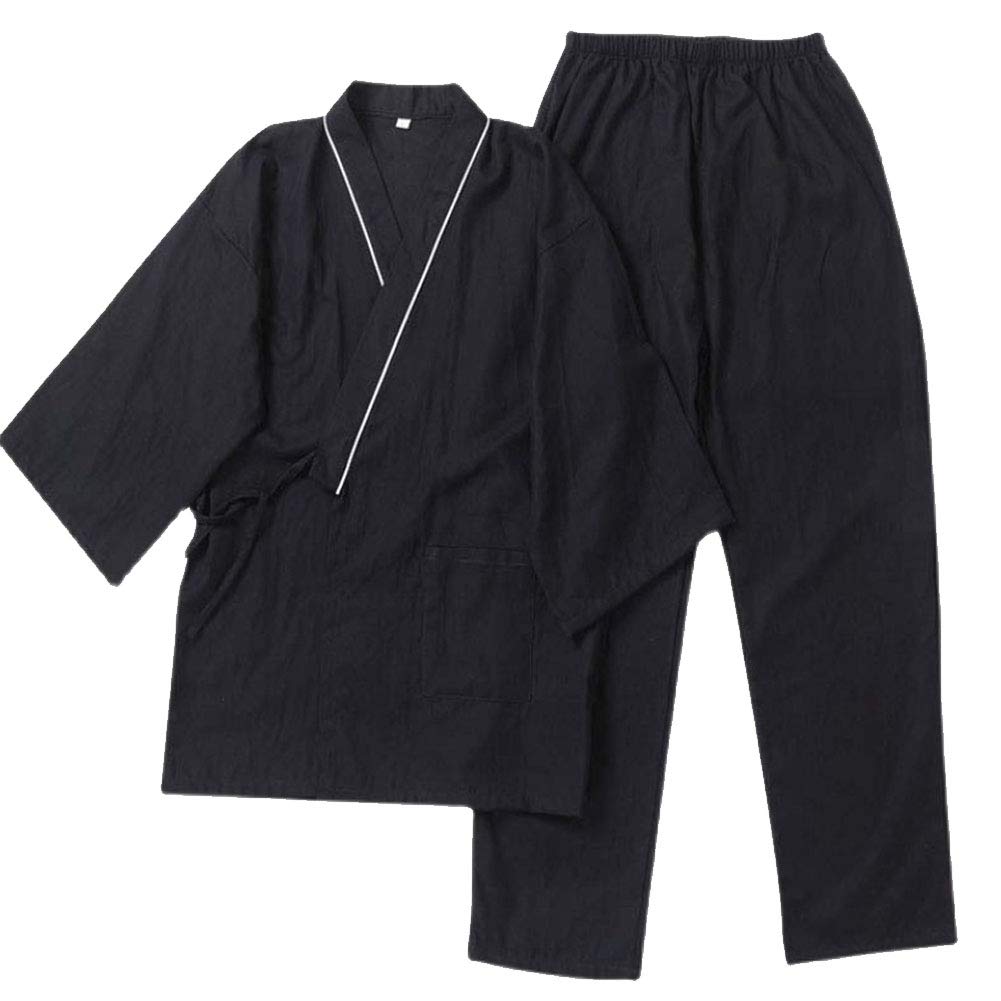 Men's Japanese Kimono Cotton Pajamas Suit
