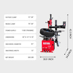 KATOOL KT-T835 Tire Changer with 28" Turn Table 2.0HP Bead Blaster KT-B760 Wheel Balancer with Automatic Measurement Ruler Combo Machine Fit for Tire Repair