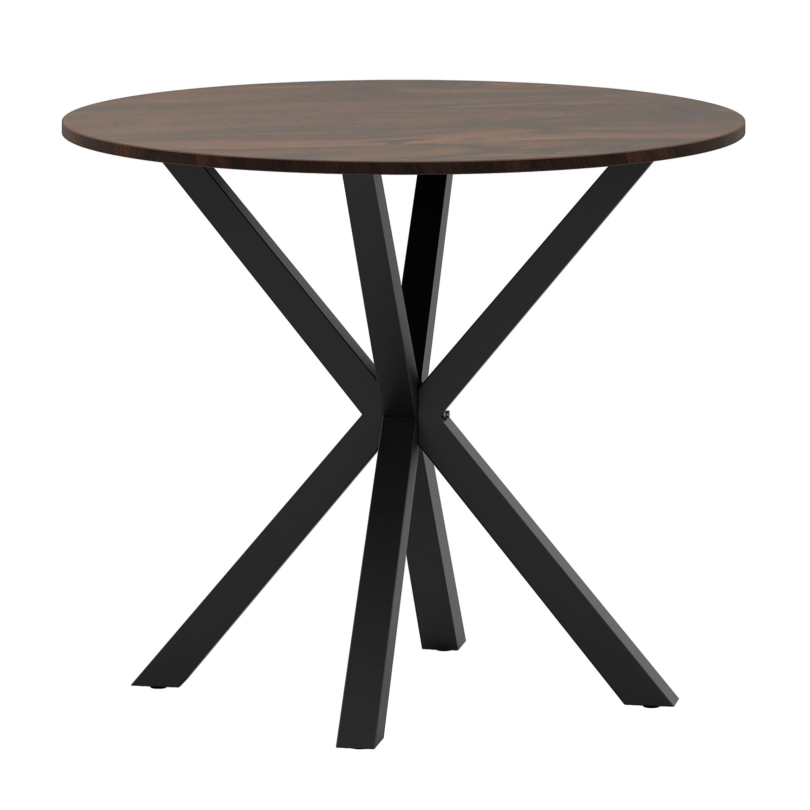 Giantex 36" Round Wood Dining Table, Farmhouse Kitchen Table with Intersecting Pedestal Base & Solid Rubber Wood Legs, Vintage Coffee Tables for Dinette, Small Spaces, Restaurant, White