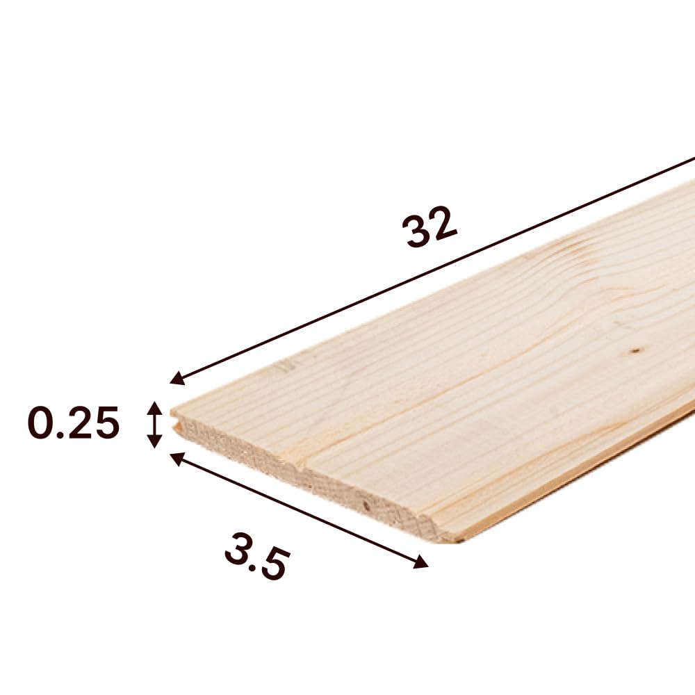 Wainscot Reversible - Solid Wood Wainscoting Tongue & Groove Planks 7 Linear Feet - DIY Wood Paneling - Natural Unfinished Pine Wood Color Planking – 24 Panels (Coverage Area of 18.7 sq.ft.)