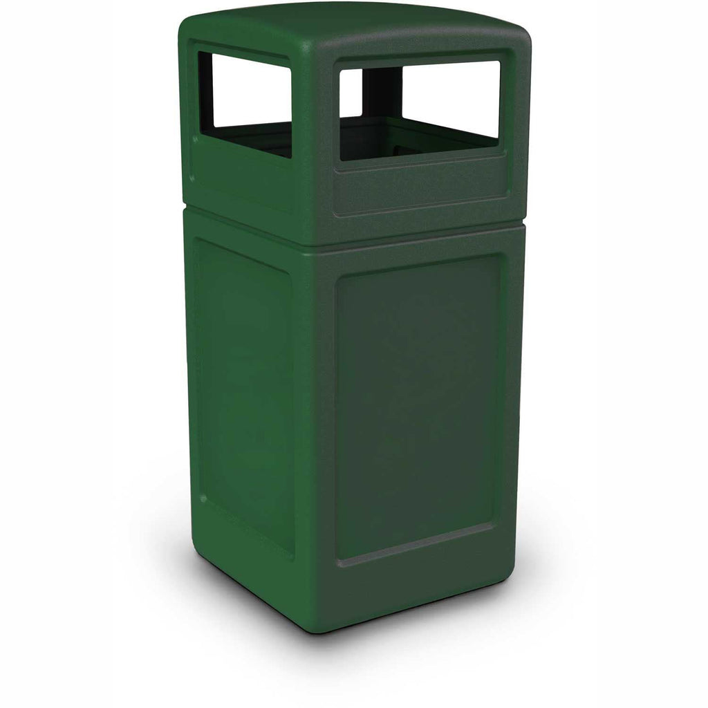 Commercial Zone-73290199 PolyTec 42 Gallon Square Waste Container with Dome Lid Color: Black