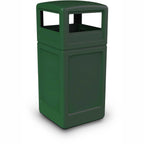 Commercial Zone-73290199 PolyTec 42 Gallon Square Waste Container with Dome Lid Color: Black