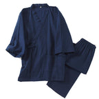 Men's Japanese Kimono Cotton Pajamas Suit