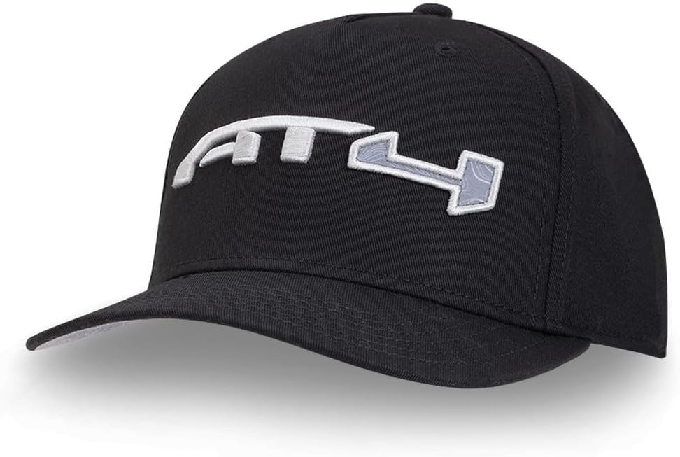 GMC AT4 Topographic Hat - Structured Chino Twill Snapback Cap - Officially Licensed by GM Black