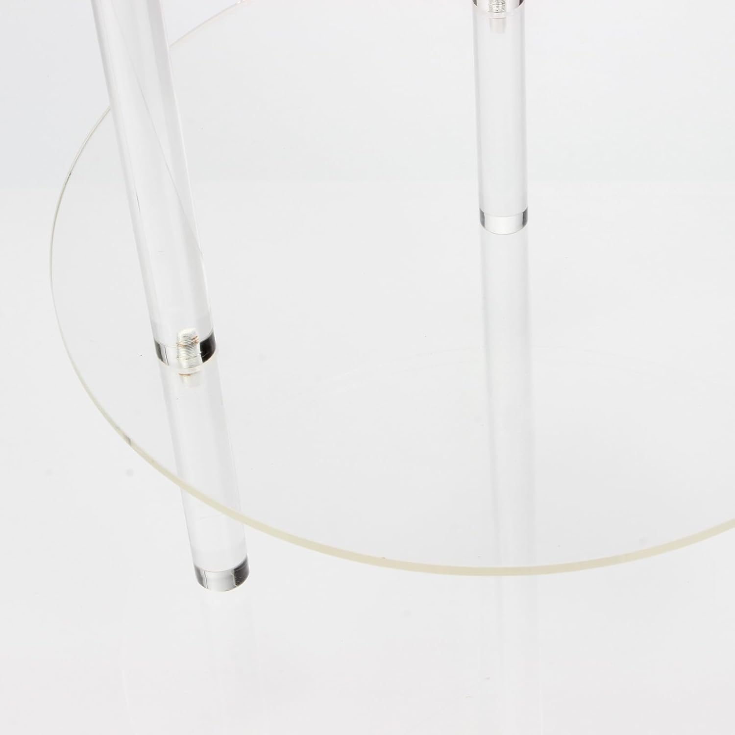 Acrylic Detachable End Table, Round Acrylic Coffee Table, 2 Tier Multifuntional Clear Nightstand End Table for Small Spaces, Detachable Beside Table for Living Room, Bedroom, Study Room, 12"