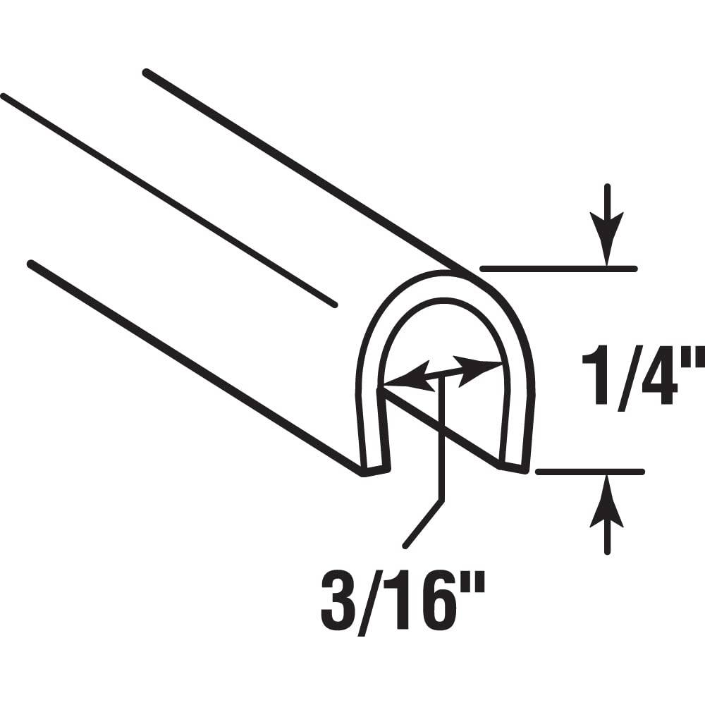 Prime-Line D 1579-1 Sliding Door Repair Track – Repair Worn or Damaged Sliding Glass Door Aluminum Tracks and Horizontal Sliding Window Tracks, 1/4” x 8’, Stainless Steel (Single Pack)