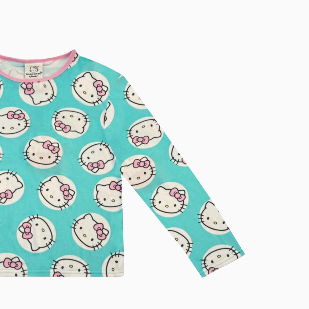 Hello Kitty Girls Pajama Pants and Sleep Shirt Sets for Kids - 2 Piece PJ Sleepwear Set for Toddler Girls - Official License Blue