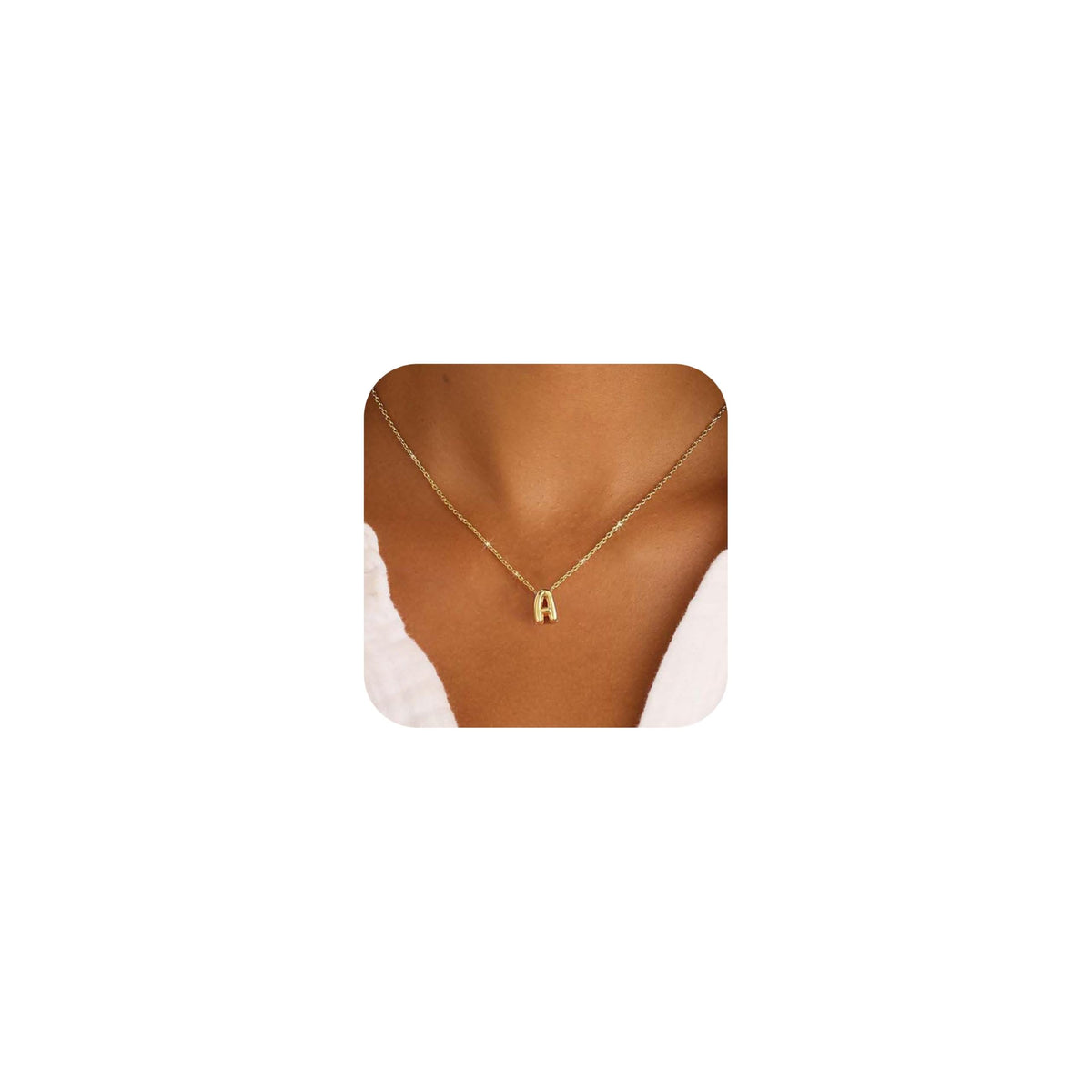 CUEZIY Bubble Letter Necklace Gold Initial Necklaces for Women Dainty Personalized Charm Pendant Name Necklace Cute Non Tarnish Fashion Accessories Teen Gift Trendy Stuff Gold Jewelry Gifts