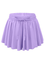 Pige sommerfugle shorts, løstsiddende shorts med lomme, børns lavendel lilla sommerfugleskørter med spandexforing, 12-13 år