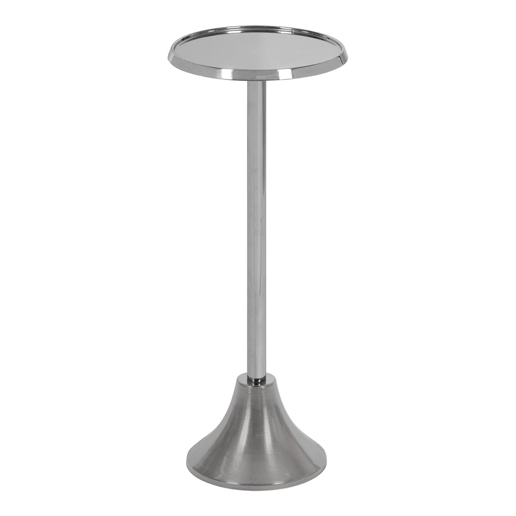 Kate and Laurel Sanzo Modern Pedestal Drink Table, 10 x 10 x 23, Antique Gold, Decorative End Table with Mirrored Tabletop for Use as Small Plant Stand or Cute Martini Table