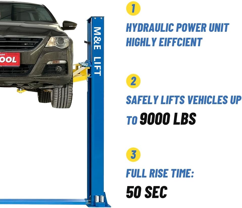 KATOOL 9000lbs 2 Post Car Lift Two/2 Post Lift Car Lift Automotive Lift for Repair Shop (220v)