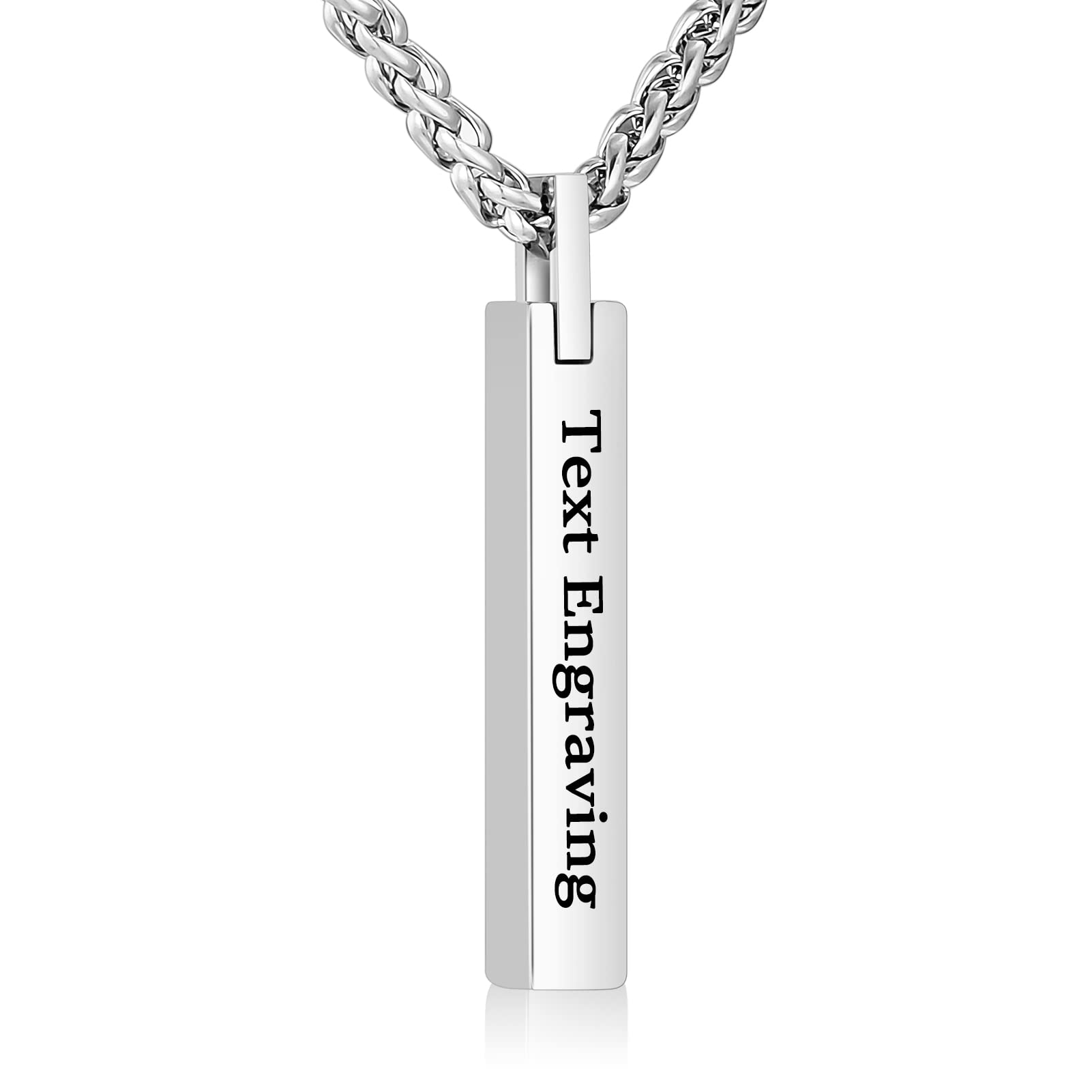 Dletay Urn Necklace for Ashes Stainless Steel Cremation Jewelry for Ashes Memorial Ash Necklace for Men Women Ash Holder Black