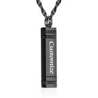 abooxiu Urn Necklace for Ashes Memorial Cremation Jewelry for Ashes Stainless Steel Ashes Jewelry Cube Ashes Necklace Bar Urn Pendant for Women Men