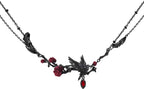 original design hip hop style Gothic necklace Crow red Rose necklace women's fashion gift M3500