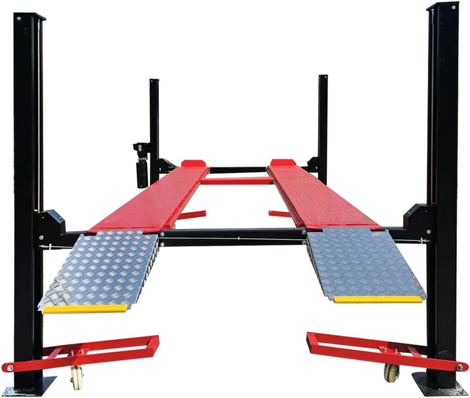 KT-4H950 Heavy Duty 84.5'' lifting Height4 Post Car Lift Auto Parking Lift Aluminous Ramp