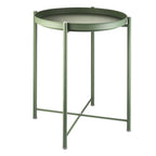 EKNITEY 2 Tier End Table - Metal Side Table Waterproof Small Sofa Coffee Side Tables Bedroom Indoor Outdoor with Removable Tray for Living Room Bedroom Balcony and Office (Black)