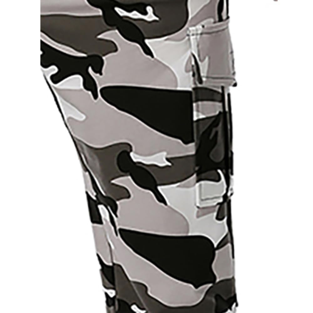 GRAJTCIN Mens Streetwear Elastic Waist Hiking Pants Lightweight Sports Sweatpants Casual Joggers Pant with Pockets Camo Cargo Work Pants for Men Fashion Grey M