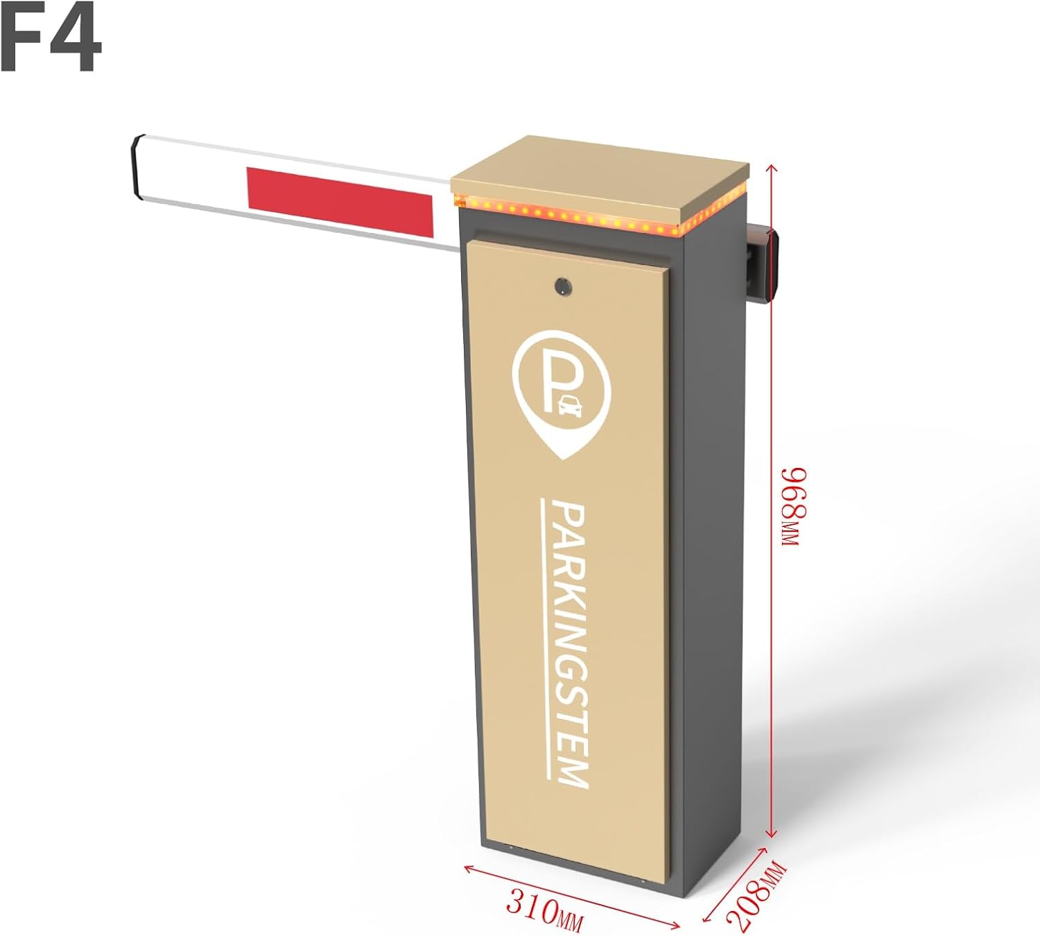 Automatic Gate Barrier High Intensity Usage, DC Brushless Technology, 100W, 16 feet Compact Telescopic Arm, Built in LED, Remote Control up to 100 feet, Easy Installation, US Version