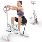 Squat Machine for Home - Exercise Machine with Adjustable Resistance Bands Row-N-Ride Squat Assist Trainer for Glutes Ab Back Legs Workout(Pink)