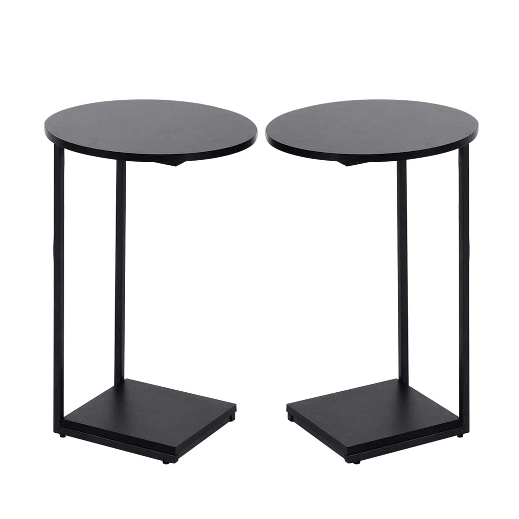 DCLRN Small End Table,c Table End Table for Sofa,Round Coffee Table is Suitable for Living Room and Bedroom.(Black)