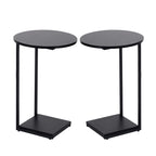 DCLRN Small End Table,c Table End Table for Sofa,Round Coffee Table is Suitable for Living Room and Bedroom.(Black)
