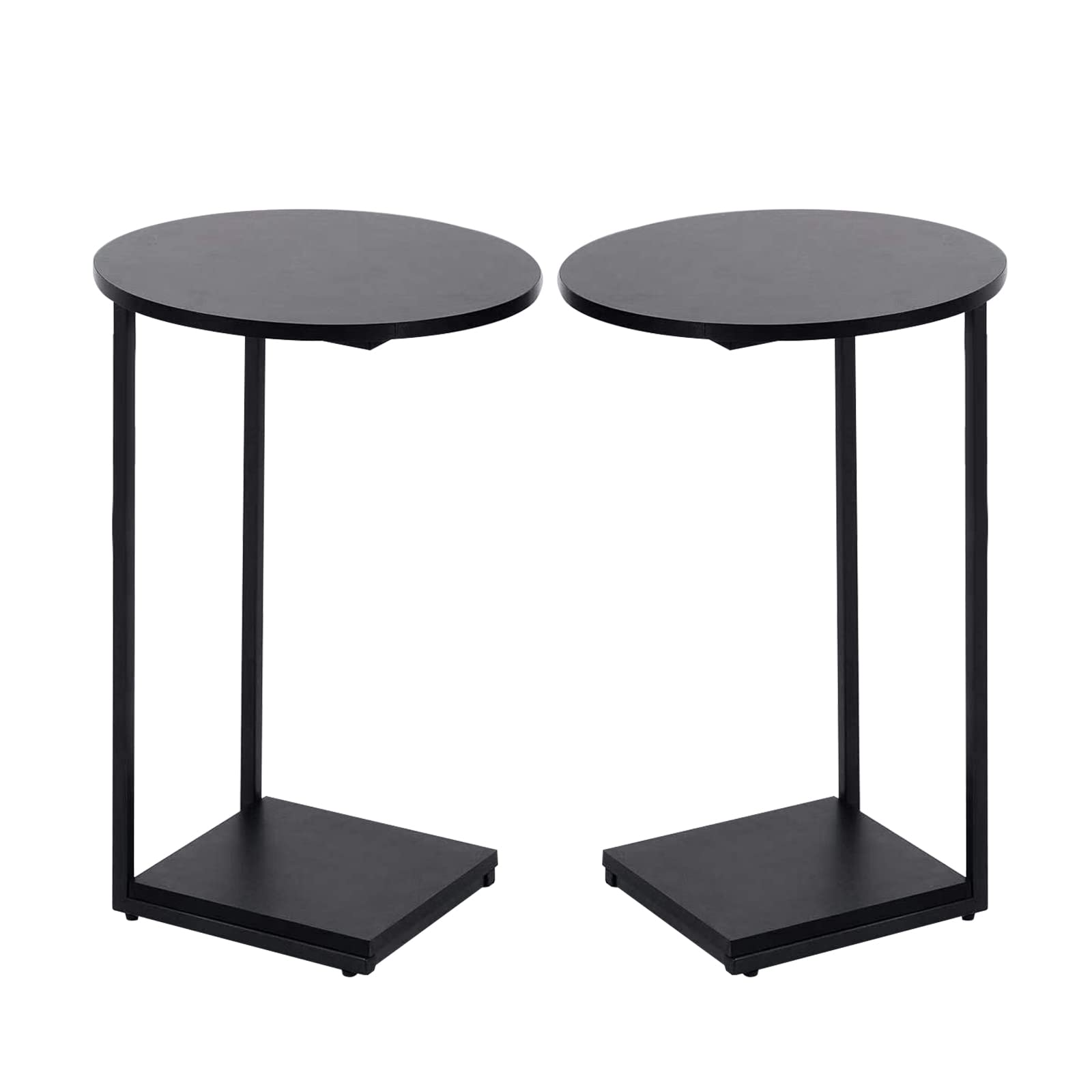 DCLRN Small End Table,c Table End Table for Sofa,Round Coffee Table is Suitable for Living Room and Bedroom.(Black)