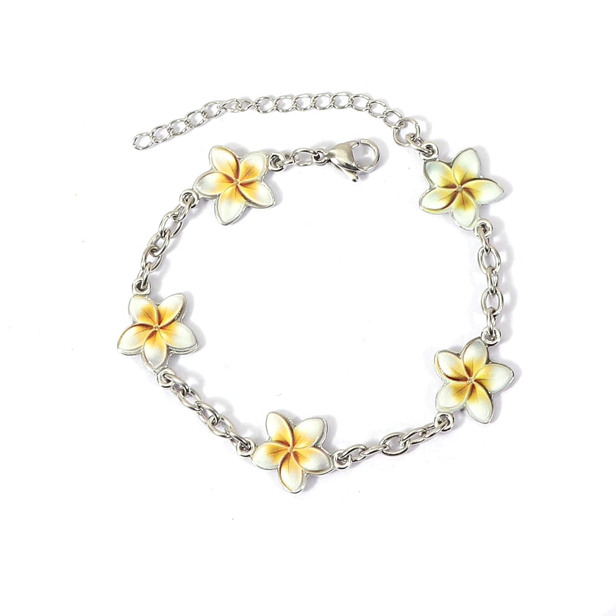 Dainty Fruit, Flower Charm Bracelet for Women Friendship Adjustable Link Chain Bracelet