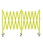 GYMTIME Industrial Expandable Metal Barricade, 16 Feet, Easily Assembled Safety Barrier with Casters, Flexible Mobile Gate, Adjustable Traffic Fence