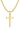 Fiusem Cross Necklace for Men and Women, Gold Plated Mens Cross Necklaces with 3.5mm Cuban Chain, Stainless Steel Pendant Chain 16-24 Inches