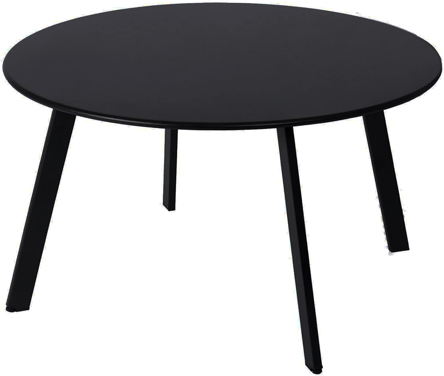 Patio Coffee Table - Metal Steel Outdoor Round Table Weather Resistant Anti-Rust Outdoor Table (Black)