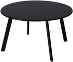 Patio Coffee Table - Metal Steel Outdoor Round Table Weather Resistant Anti-Rust Outdoor Table (Black)