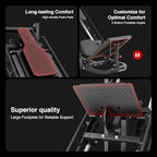 Dripex Leg Press Machine, Leg Press Machines for Home Gym with Roller Bearing,Professional Adjustable Leg Press Hack Squat Machine Combo with 4 Weight Plate Storage Holders for Full Lower Body Workout