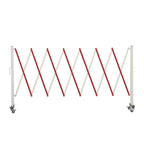 Trafford Industrial Expandable Metal Barricade, 16 Feet, Yellow and Black, Mobile Safety Barrier Gate, Retractable Traffic Fence