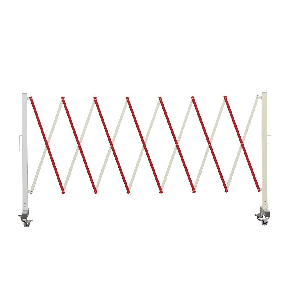 Trafford Industrial Expandable Metal Barricade, 16 Feet, Yellow and Black, Mobile Safety Barrier Gate, Retractable Traffic Fence