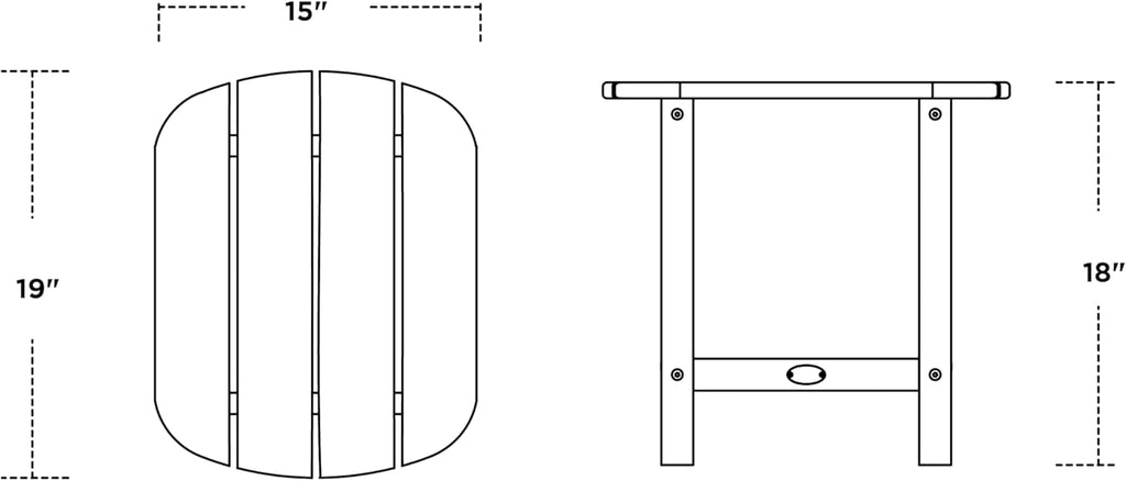 POLYWOOD SBT18GR South Beach 18" Outdoor Side Table, Green