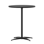 Flash Furniture Lars Black 30'' Round Wood Cocktail Table with 30'' and 42'' Columns