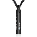 Dletay Urn Necklace for Ashes Stainless Steel Cremation Jewelry for Ashes Memorial Ash Necklace for Men Women Ash Holder Black