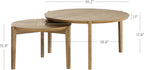 Nathan James Kendall Round Modern Nesting Coffee Set of 2, Stacking Living Room Accent Tables, Light Brown