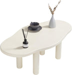 Cloud Coffee Table - Irregular Shape With 4 Legs - Modern End Table for Living Room, Apartment, Bedroom - Easy Assembly - White