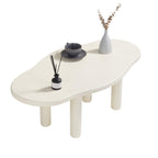 Cloud Coffee Table - Irregular Shape With 4 Legs - Modern End Table for Living Room, Apartment, Bedroom - Easy Assembly - White