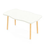 Mango Coffee Table Low Table with 4 Solid Wood Sturdy Legs, Floor Table Desk for Sitting on The Floor, Storage and Living Room Furniture (White)