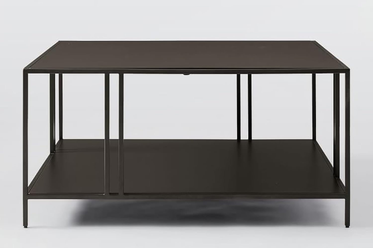 Uranus 2 Tiers Black Coffee Table - A Modern Living Room Furniture Piece for Home Office, Easy Assembly, 31.5” Square Center Table with Black Tabletop and Storage Shelf