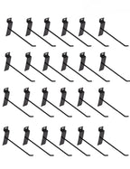 luvilly 32 Black 4 inch Heavy Duty Flat Noodles Wall Hooks - Commercial Grade Batten Hooks for Garage Store Retail displays