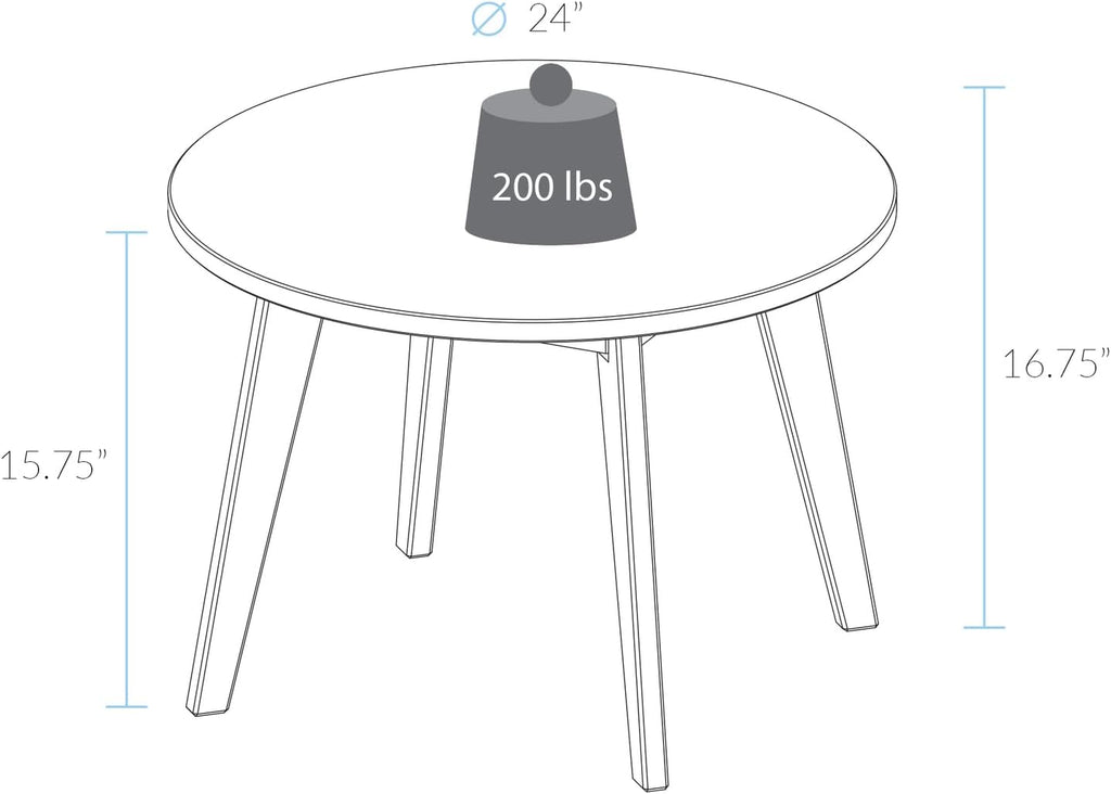 American Trails Genuine 100% Hardwood Round Coffee Table - Hand-Wiped Walnut