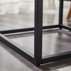 CENSI 47-Inch Natural Oak Coffee Table for Living Room, Modern Industrial Rectangular Wood and Metal Center Table with Extra Thick Tabletop (Natural Wood)