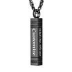 abooxiu Urn Necklace for Ashes Memorial Cremation Jewelry for Ashes Stainless Steel Ashes Jewelry Cube Ashes Necklace Bar Urn Pendant for Women Men