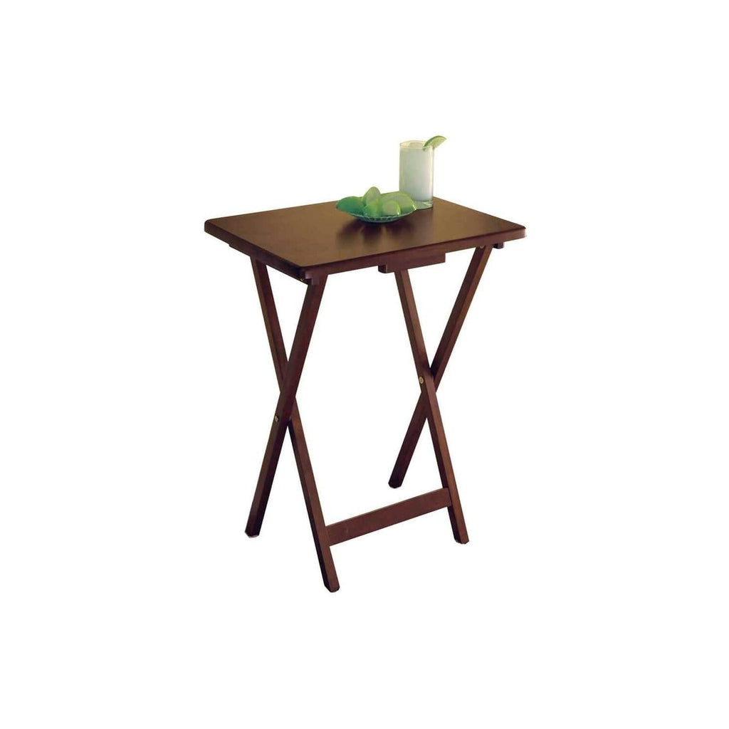Winsome Alex Set of 2 Foldable Snack Tables, for Living Room, 26", Natural