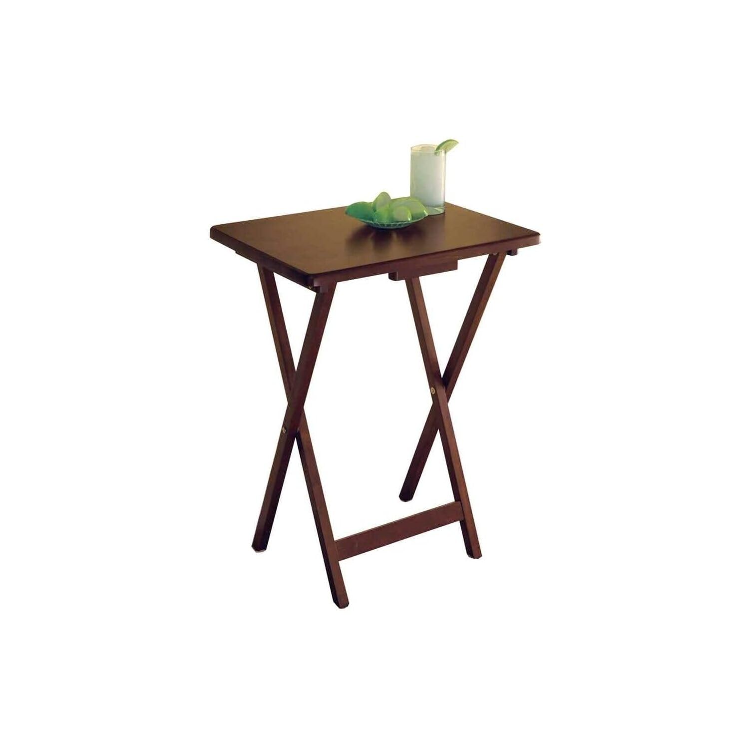 Winsome Alex Set of 2 Foldable Snack Tables, for Living Room, 26", Natural